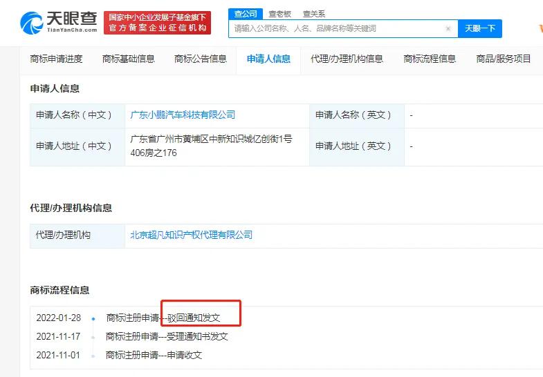 小鹏汽车申请元宇宙商标被驳回